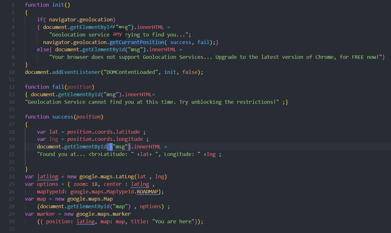 sample of JavaScript programming